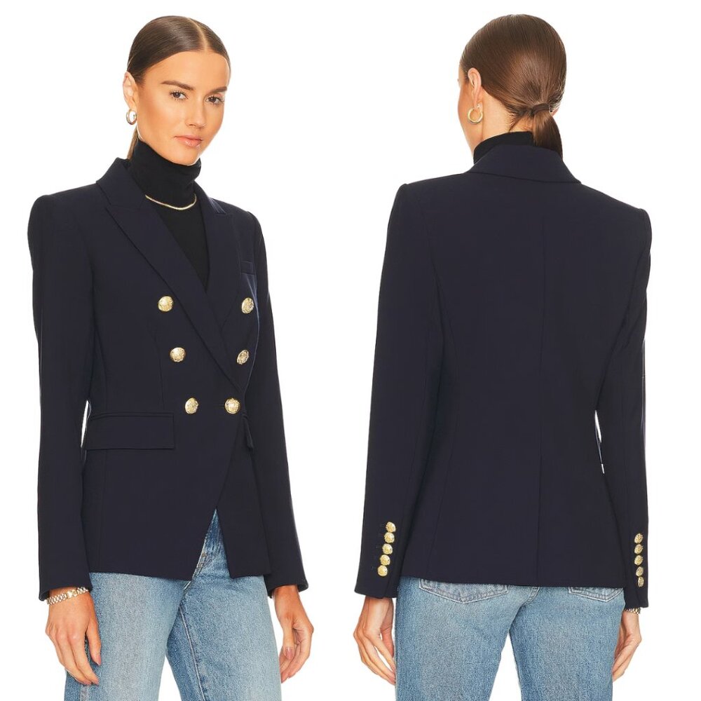 Veronica Beard Miller Blazer Dickey Jacket in Navy Blue Size 12 Lightweight